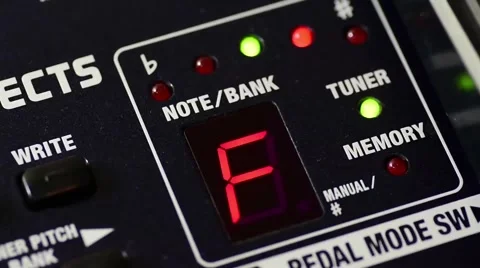 Digital Guitar Tuner Display Stock Footage 61436136