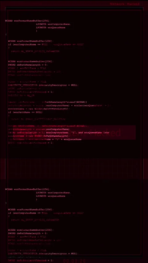Digital hacking alert featuring source code, warning overlays, cybersecurity bre Stock Footage 340528210