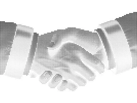 Digital halftone dot handshake illustration representing business partnersh.. Stock Illustration