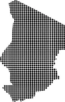 A digital halftone dot pattern graphic illustration representing the nation.. Stock Illustration