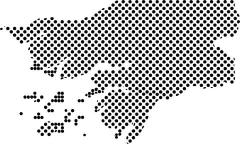 Digital halftone dot pattern map of Guinea-Bissau representing national geo.. Stock Illustration