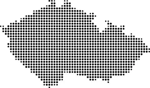 A digital halftone dot pattern representation of the geographic map of the .. Stock Illustration