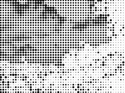 Digital halftone pattern of black dots on white background Stock Illustration