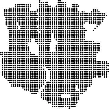 A digital halftone pattern composition featuring a dense array of uniform b.. Stock Illustration