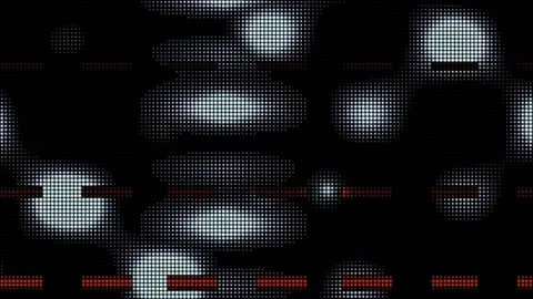 Digital Halftone Pattern with Glowing Orbs and Red Accents Stock Footage 348198696