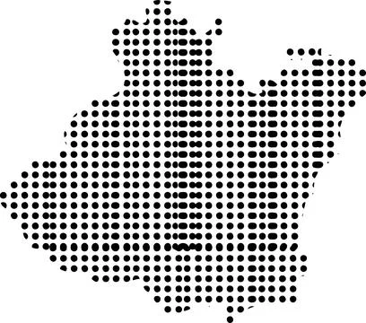 A digital halftone pattern graphic representation of an abstract amorphous .. Stock Illustration