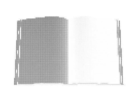 Digital halftone style open book illustration. Stock Illustration