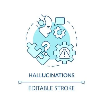 Digital hallucinations soft blue concept icon Stock Illustration