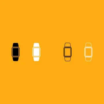 Digital hand clock it is white icon . Stock Illustration