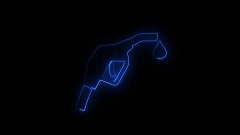 Digital hand cursor performing click action in dark background Stock Footage 346009077