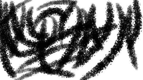 Digital hand drawing animation of scribble. Brush stroke black and white Stock Footage 135444634