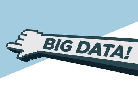 Digital hand with the text Big Data facing towards the future. Concept of dig Stock Illustration