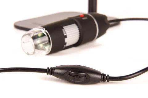 Digital handheld microscope for laboratory work Foto stock