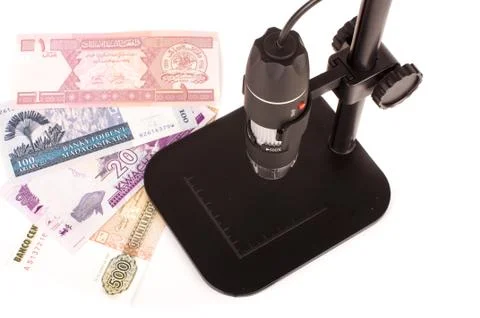 Digital handheld microscope for laboratory work 스톡 사진