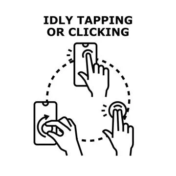 Digital hands tapping, swiping, and clicking gesture 库存插图