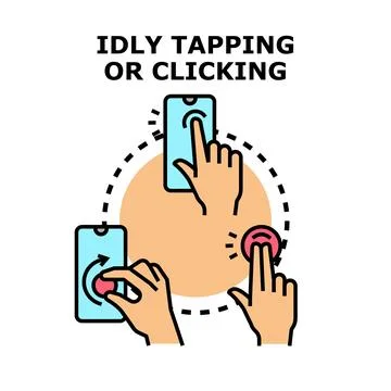 Digital hands tapping, swiping, and clicking gesture 库存插图
