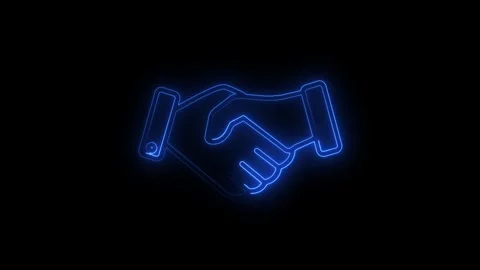 Digital handshake animation symbolizing technology and partnership Stock Footage 345030367