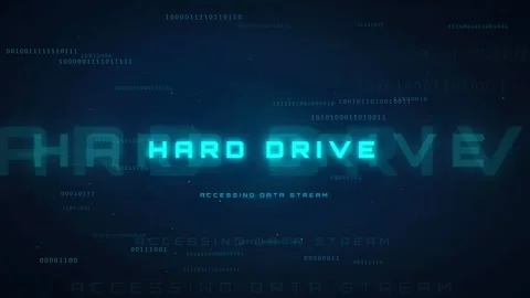Digital Hard Drive Data Access Animation with Binary Code and Futuristic Blue Stock Footage 336780347