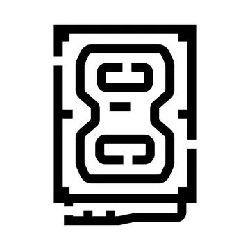 Digital hard drive storage device line icon Illustrazione stock