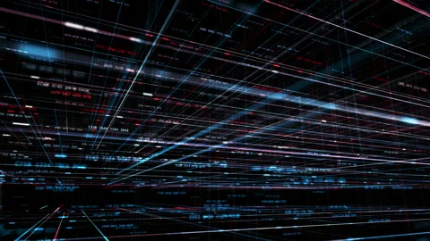 Digital hash codes background, 3D abstract global digital animation Stock Footage 155122672