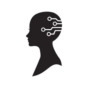 Digital Head of female icon. Vector Illustration Stock Illustration