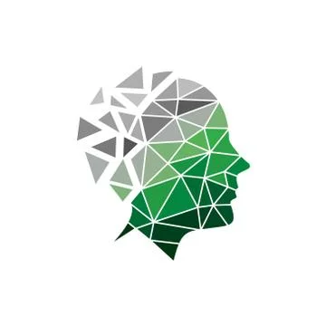 Digital Head logo design Illustrazione stock