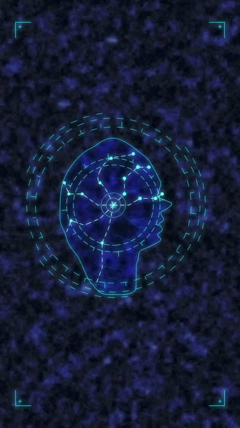 Digital head scan biometric, artificial intelligence face data analysis, se.. Stock Footage 348329633