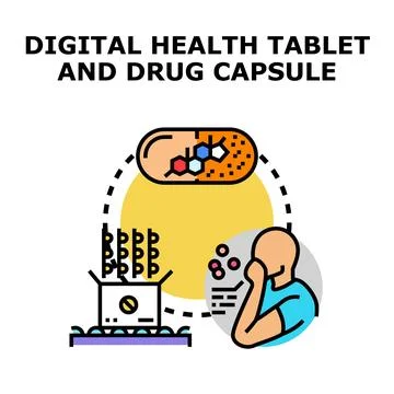 Digital health future developing new medical treatment Ilustração Stock