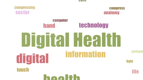 Digital Health Tag Cloud Animated Isolated Stock Footage 107249645