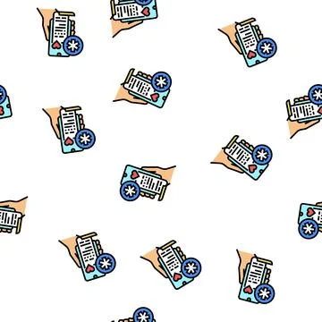 Digital health vector seamless pattern Stock Illustration