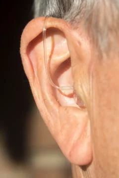Digital hearing aid ear Stock Photos
