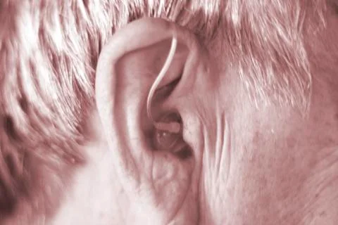 Digital hearing aid ear Stock-Fotos