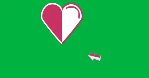 Digital heart and cursor graphic floating on transparent background, showing Stock Footage 317669523