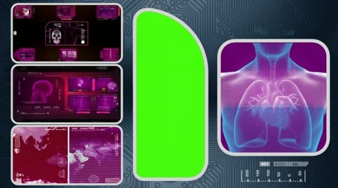 Digital Heart  - Computer Scanning - Human detector - World - pink 02 Stock Footage 62883557