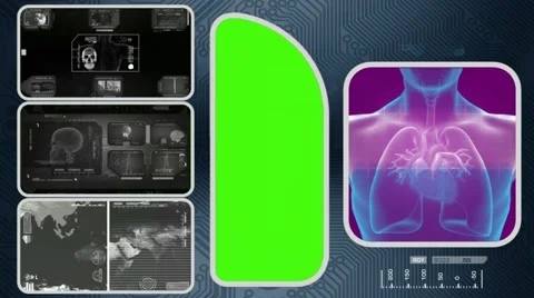 Digital Heart  - Computer Scanning - Human detector - World - grey 02 Video stock 62885482