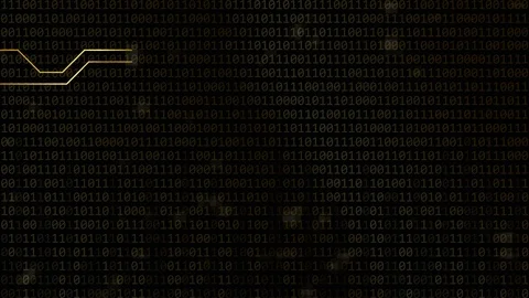 Digital heart on golden binary code background online dating concept Stock Footage 104600498