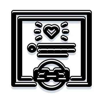Digital heart health document with secure connection link Stock Illustration