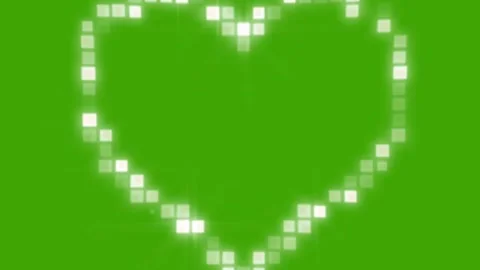 Digital heart light animation on green screen background Stock Footage 314932210