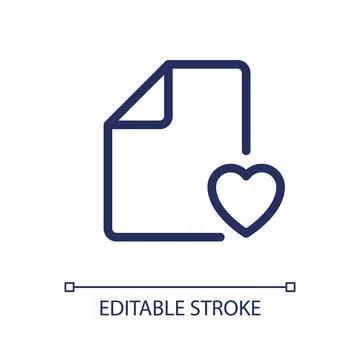 Digital heart screening result pixel perfect linear ui icon Stock Illustration