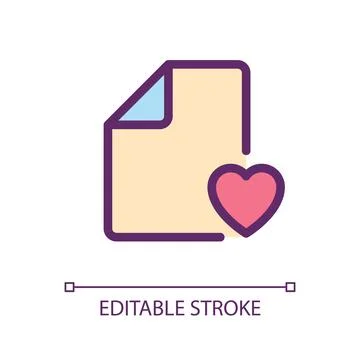 Digital heart screening result pixel perfect RGB color ui icon Stock Illustration