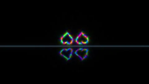 Digital heart shapes form a pattern of light and color in Stock Footage 338015790