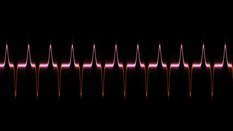 Digital heartbeat wave in vibrant color on dark background Stock Footage 338028362