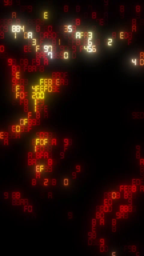 Digital hexadecimal code data stream animation Stock Footage 346400728