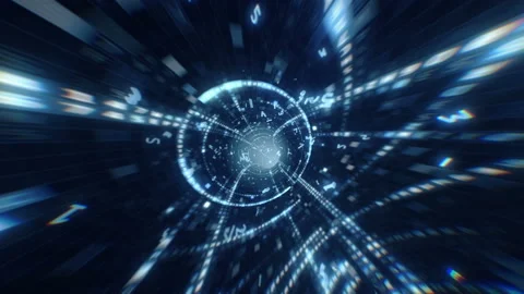 Digital Hexadecimal Code Data Tunnel Stock Footage 94108874