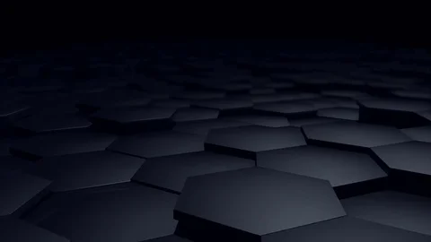Digital hexagon abstract background dark black tone Stock Footage 71608451