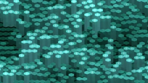 Digital Hexagon Aurora Glowing Light Background 스톡 동영상 345553111