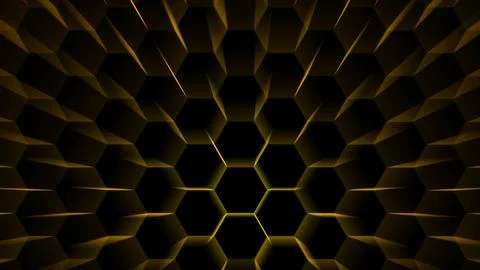 Digital hexagon dimension moving wire protection light burst and center blu.. Stock Illustration