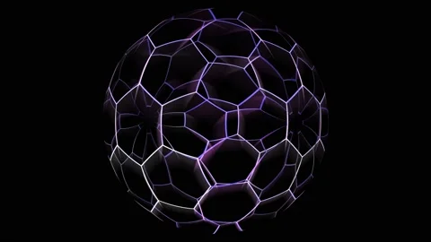 Digital hexagon wire x rolling rotation Y violet purple tone Stock Footage 153312842