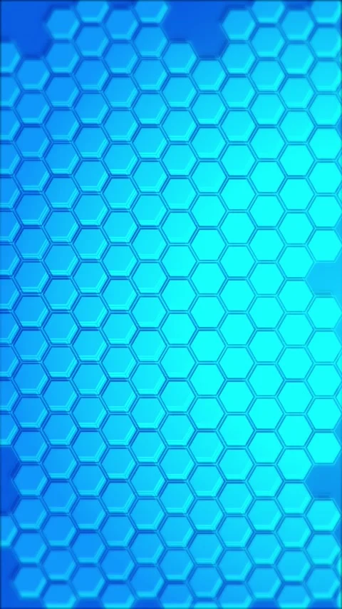 Digital hexagonal Abstract Hexagon Futuristic Tech Sci Fi 4K surface. Neon blue Stock Footage 333792017