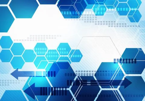 Digital hexagonal business technology background Stock Illustration